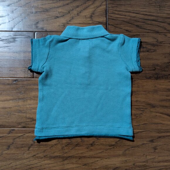 Carter's waffle polo shirt turquoise size 3 months - Picture 8 of 8